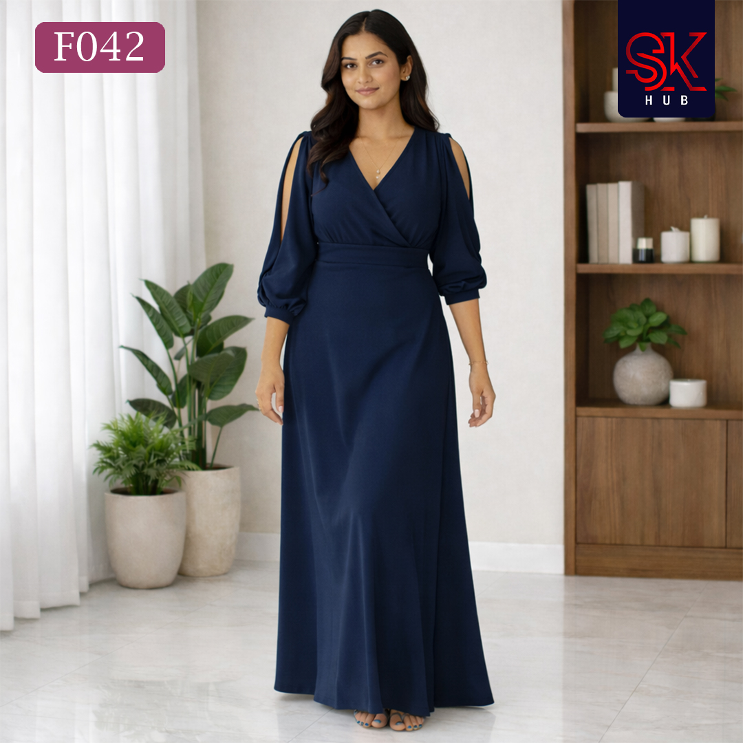 Rose Glow Split-Sleeve Maxi – F042 - Image 2