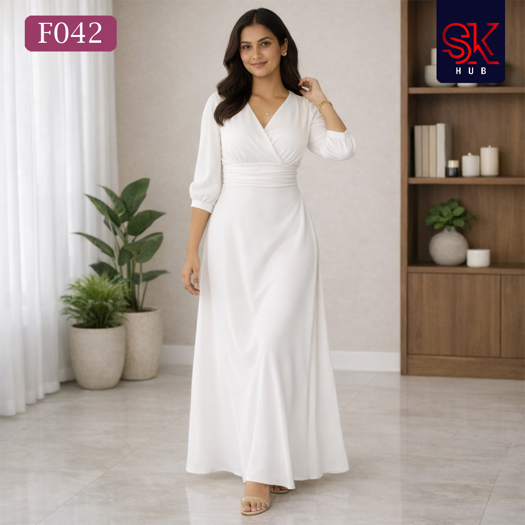 Rose Glow Split-Sleeve Maxi – F042 - Image 4