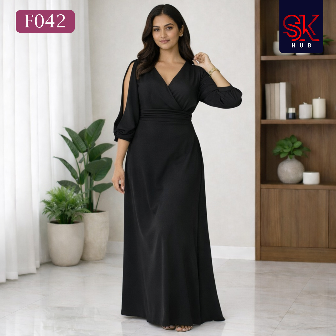 Rose Glow Split-Sleeve Maxi – F042 - Image 5